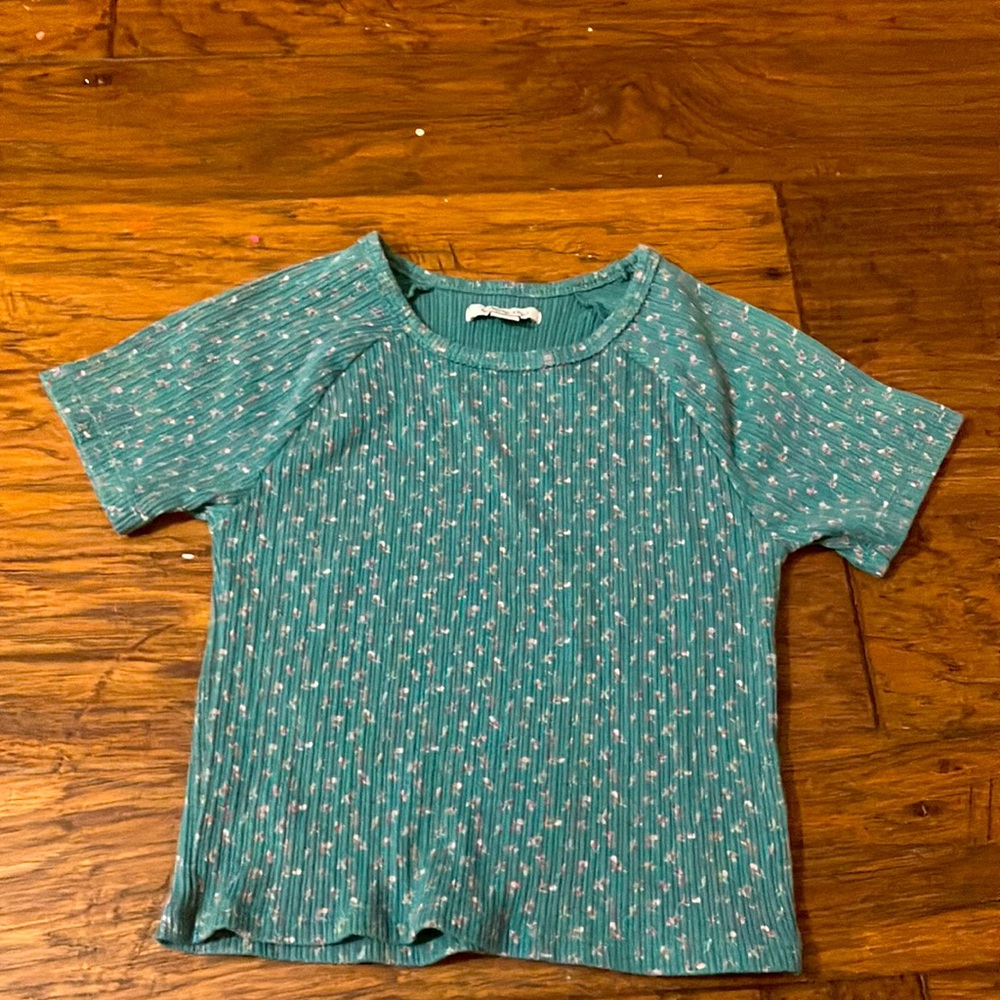 American Eagle ribbed floral top